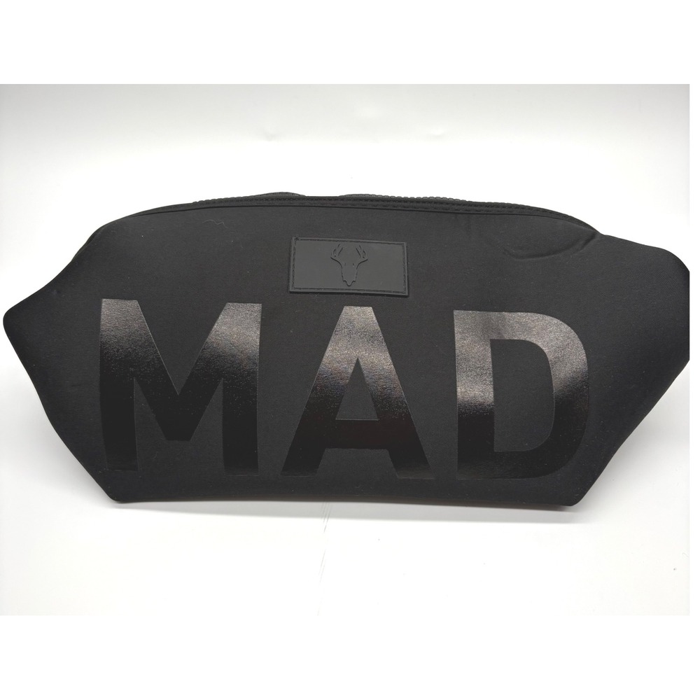 MAD Rabbit Black Neoprene Toiletry Travel Bag Pouch